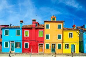 Burano island with colorful houses buildings photo