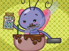 honey bee friend chocolate cake bake vector