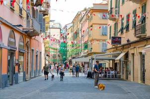 La Spezia, Italy people walking down the main pedestrian street photo