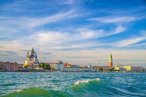 Venice cityscape with San Marco basin of Venetian lagoon water, Santa Maria della Salute church photo