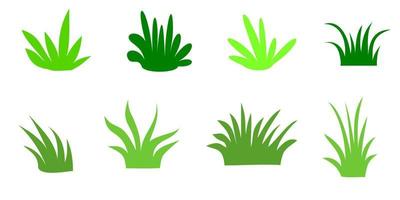 vector set grass silhouette isolated on white background