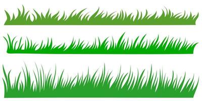 vector grass silhouette set isolated on white background