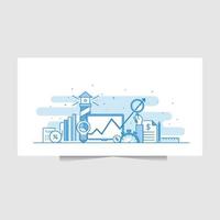 Flat illustration of Investment and market analysis vector
