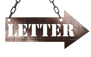 letter word on metal pointer photo