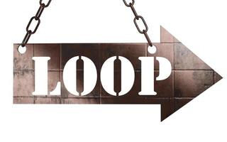 loop word on metal pointer photo