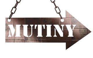 mutiny word on metal pointer photo