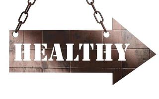 healthy word on metal pointer photo