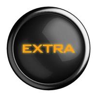 Word on black button photo