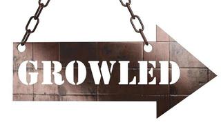 growled word on metal pointer photo