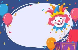 April Fools Day Background With Clown vector