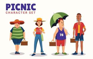 Picnics Character Set vector