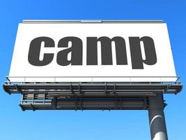 camp word on billboard photo