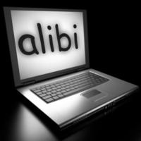 alibi word on laptop photo