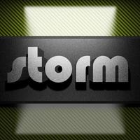 storm word of iron on carbon photo