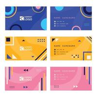 Geometric Name Card Set vector