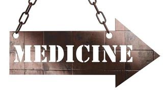 medicine word on metal pointer photo