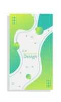 Dynamic style banner design of natural concept. Yellowish green and light blue elements with liquid gradient. Creative illustration for poster, web, landing, page, cover, advertisement, greeting, card vector