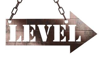 level word on metal pointer photo