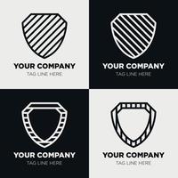 Shield logo icon template collection set design, generic line style vector