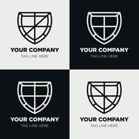 Shield logo icon template collection set design, generic line style vector