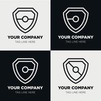 Shield logo icon template collection set design, generic line style vector