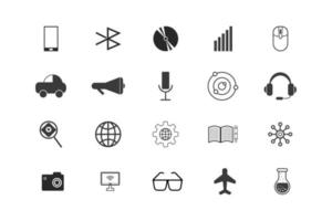 diseño de plantilla de paquete de iconos de tecnología vector