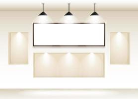 empty gallery interior with frame on wall for product sales by vector design