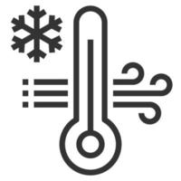 ilustración de vector de línea de icono de temperatura fría