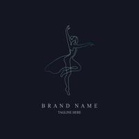 line drawing ballerina in ballet motion dance style logo template design vector for brand or company and other
