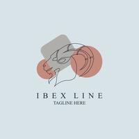 Ibex goat line style  logo template design for brand or company and other vector