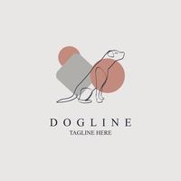 Dog line style  logo template design for brand or company and other vector