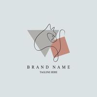 cat line style  logo template design for brand or company and other vector