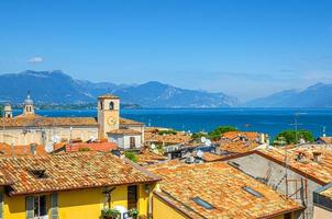 Aerial panoramic view of Desenzano del Garda photo