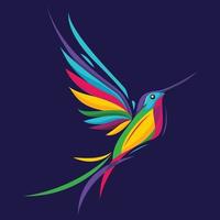 imagen vectorial de colibrí en un estilo colorido y muy elegante vector