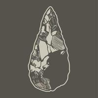 Vector illustration of a rock with a boy silhouette inside