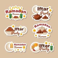 Iftar Party Sticker Collection vector