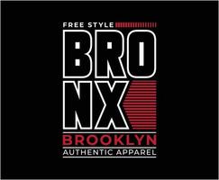 Gráficos de camiseta de vector de tipografía de bronx para imprimir