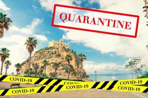 Quarantine in Italy. No travel and lockdown concept. photo