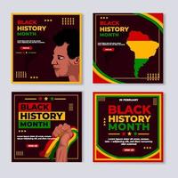 Social Media Post Set Template of Black History Month vector