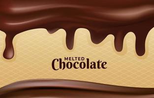 Melted Chocolate Realistic Concept vector
