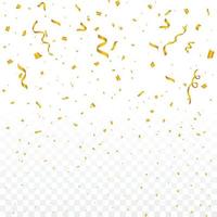 Confetti vector illustration for festival background. Simple tin foil confetti falling background. Simple red, green, golden, blue confetti on transparent background. Celebration event and party.