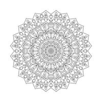 Indian style mandala pattern decoration. Coloring page for kids. Circular mandala ornament vector for coloring pages. Traditional Indian mandala line art vector for coloring pages.