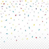 Confetti vector for festival background. Multicolor confetti and falling background. Multicolor confetti on transparent background. Event and party Celebration. Carnival element.