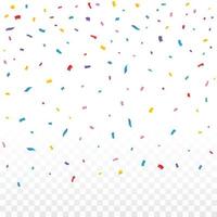 Confetti vector for festival background. Multicolor confetti and falling background. Multicolor confetti on transparent background. Event and party Celebration. Carnival element.