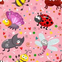 Seamless Pattern Insect Concept Background vector