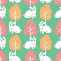 cute easter bunny seamless design vector