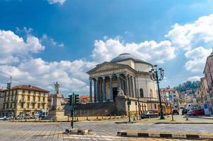 Catholic Parish Church Chiesa Gran Madre Di Dio neoclassic style building and Vittorio Emanuele monument photo