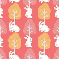 cute easter seamless bunny and cute elements vector