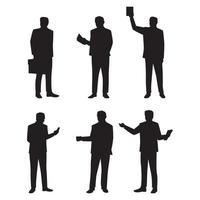 Business Holding Item Silhouette Collection vector