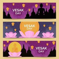 Vesak Day Banner Template Collection vector